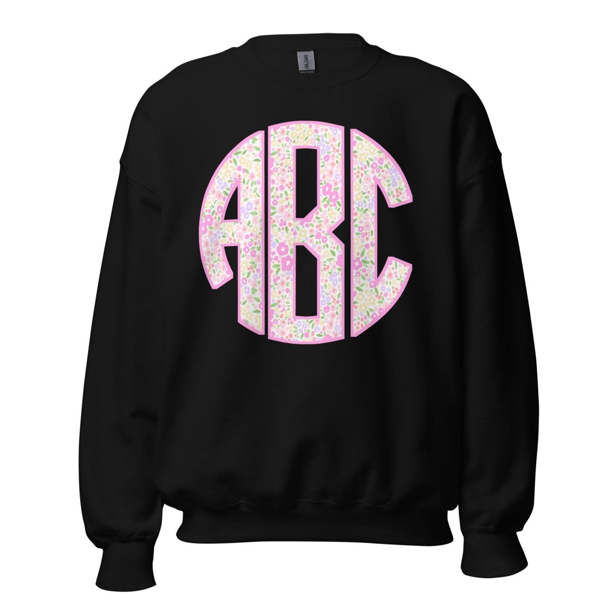 Monogrammed ‘Coquette Floral Patterns’ Big Print Crewneck Sweatshirt