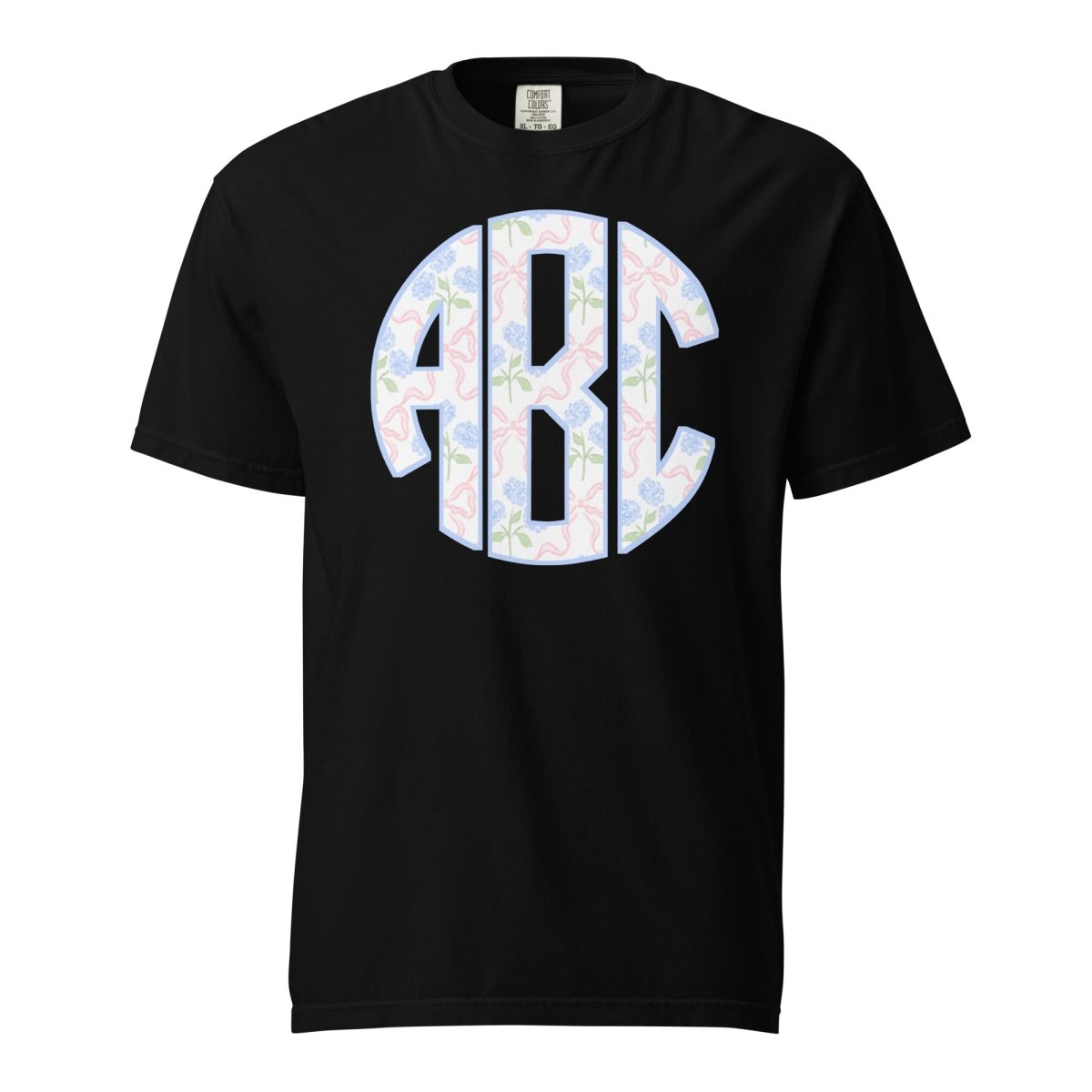 Monogrammed ‘Coquette Floral Patterns’ Big Print T-Shirt