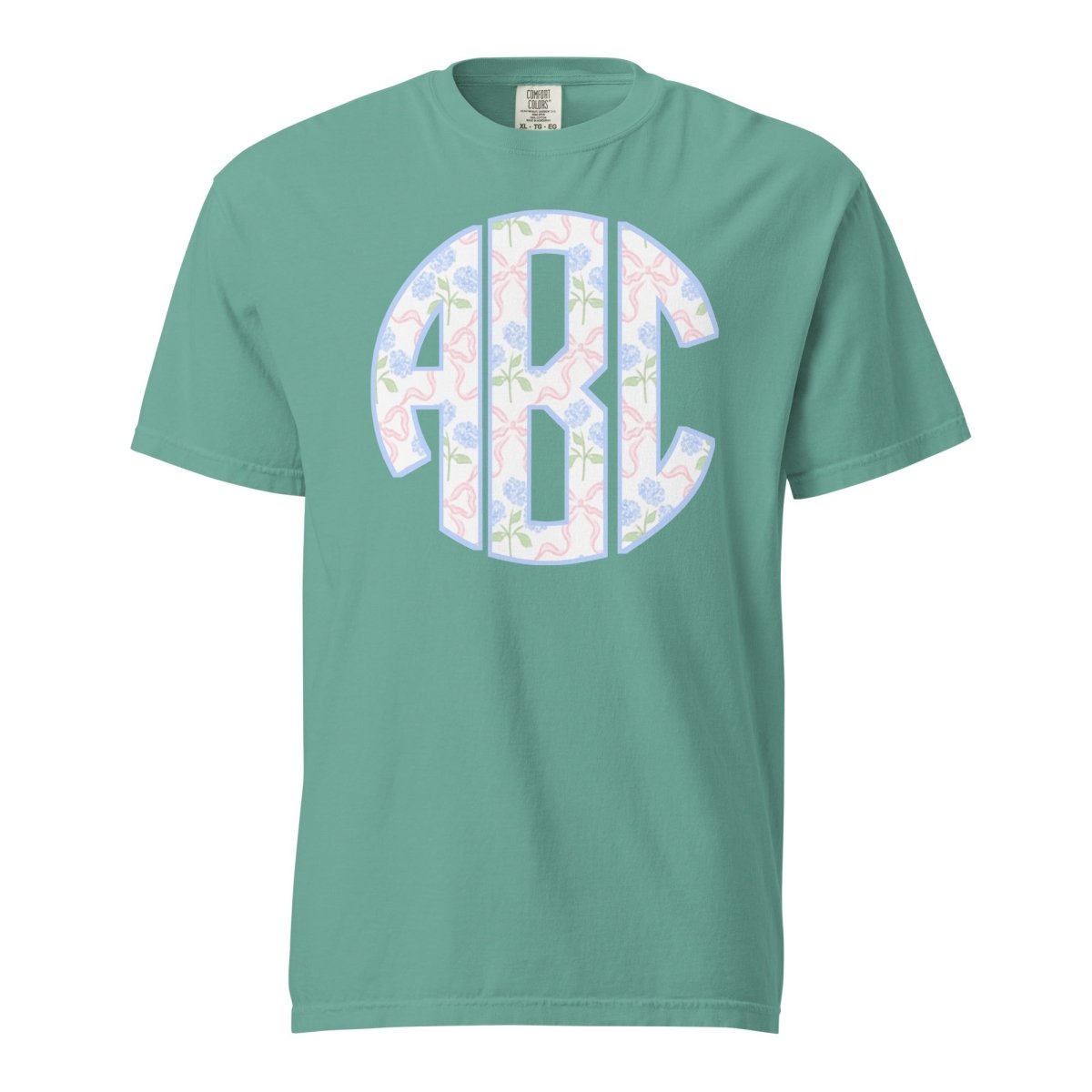 Monogrammed ‘Coquette Floral Patterns’ Big Print T-Shirt