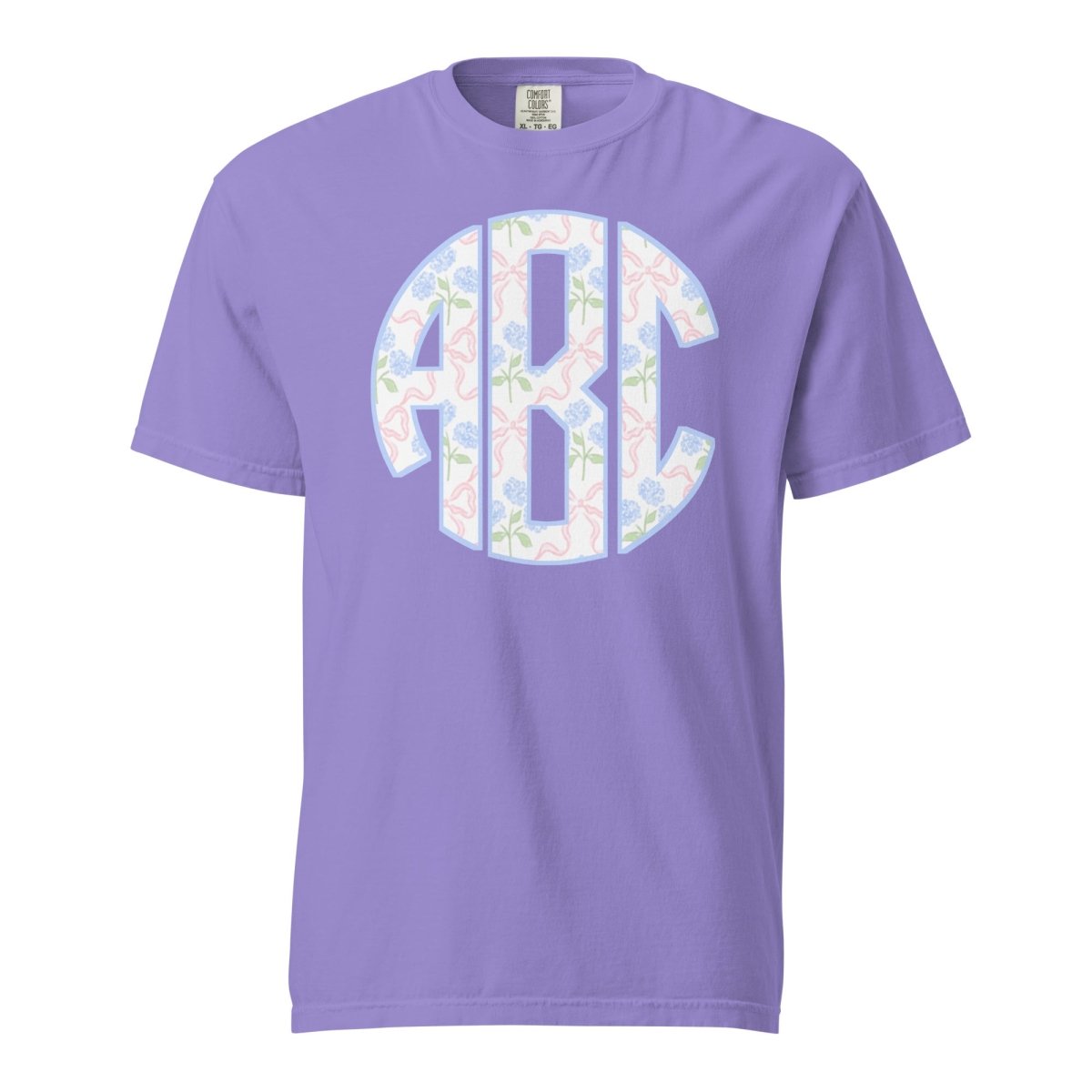 Monogrammed ‘Coquette Floral Patterns’ Big Print T-Shirt