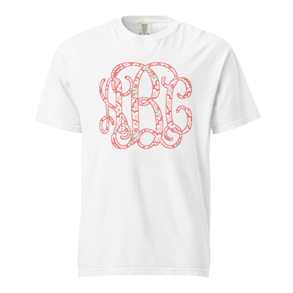 Monogrammed ‘Coquette Floral Patterns’ Big Print T-Shirt