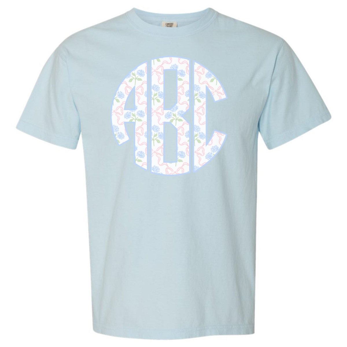Monogrammed ‘Coquette Floral Patterns’ Big Print T-Shirt
