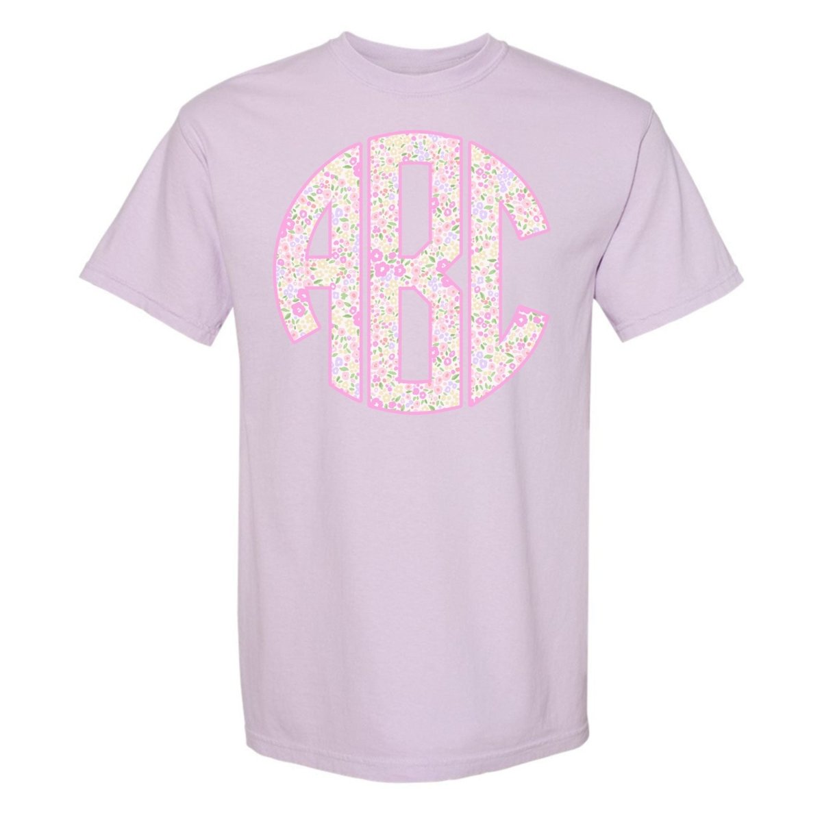 Monogrammed ‘Coquette Floral Patterns’ Big Print T-Shirt