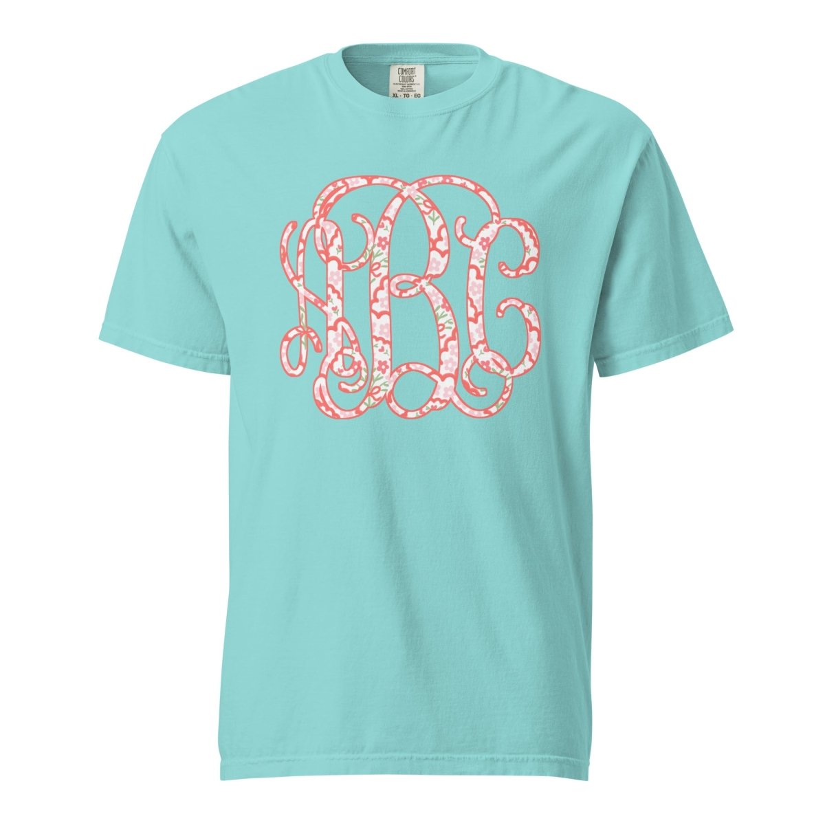 Monogrammed ‘Coquette Floral Patterns’ Big Print T-Shirt