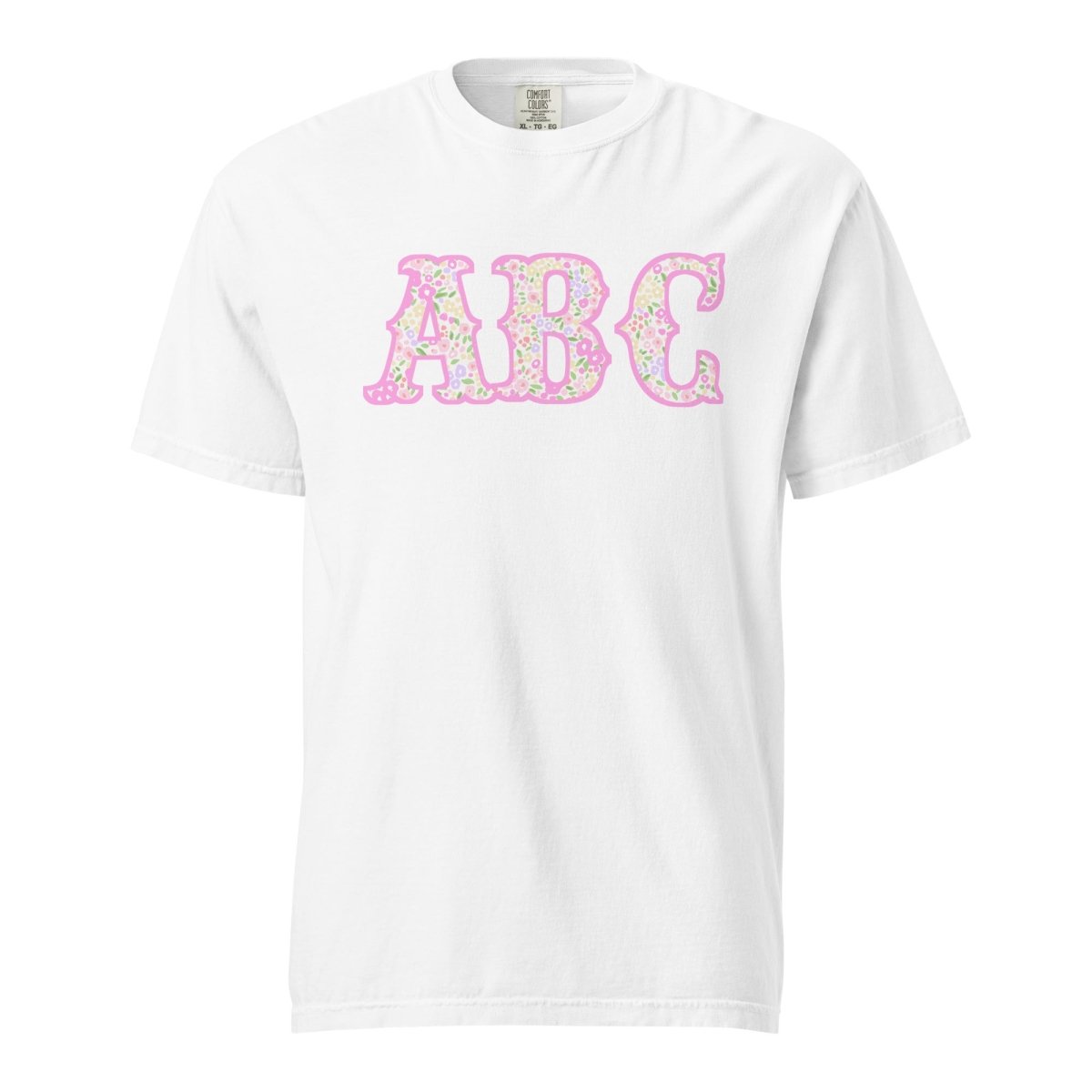 Monogrammed ‘Coquette Floral Patterns’ Big Print T-Shirt