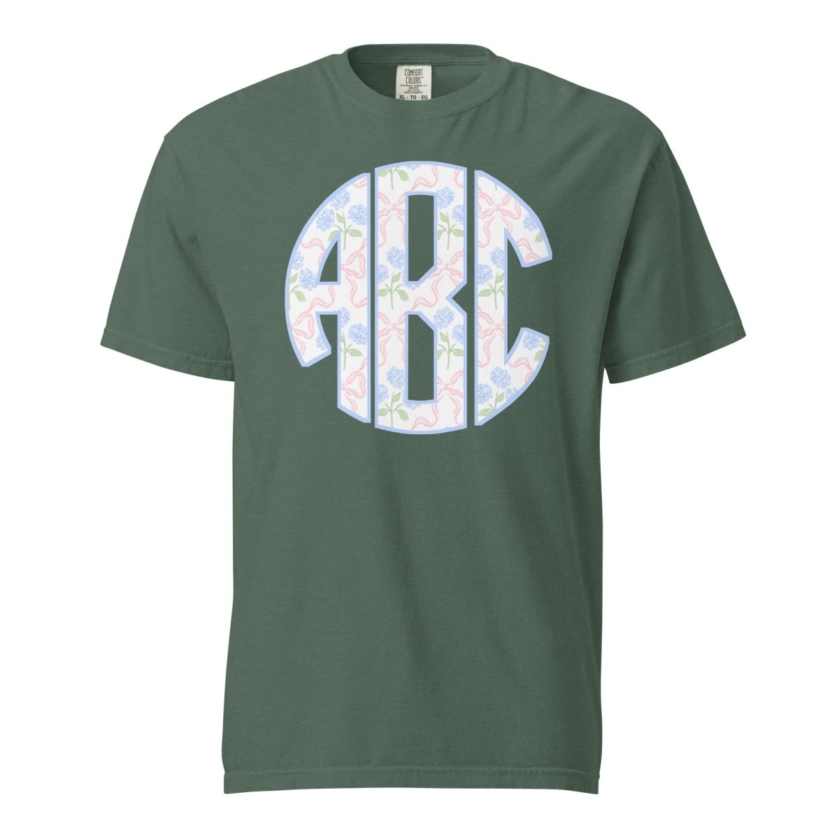 Monogrammed ‘Coquette Floral Patterns’ Big Print T-Shirt