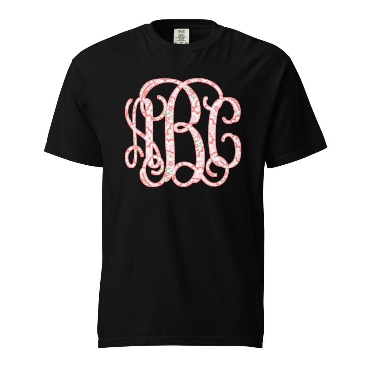 Monogrammed ‘Coquette Floral Patterns’ Big Print T-Shirt