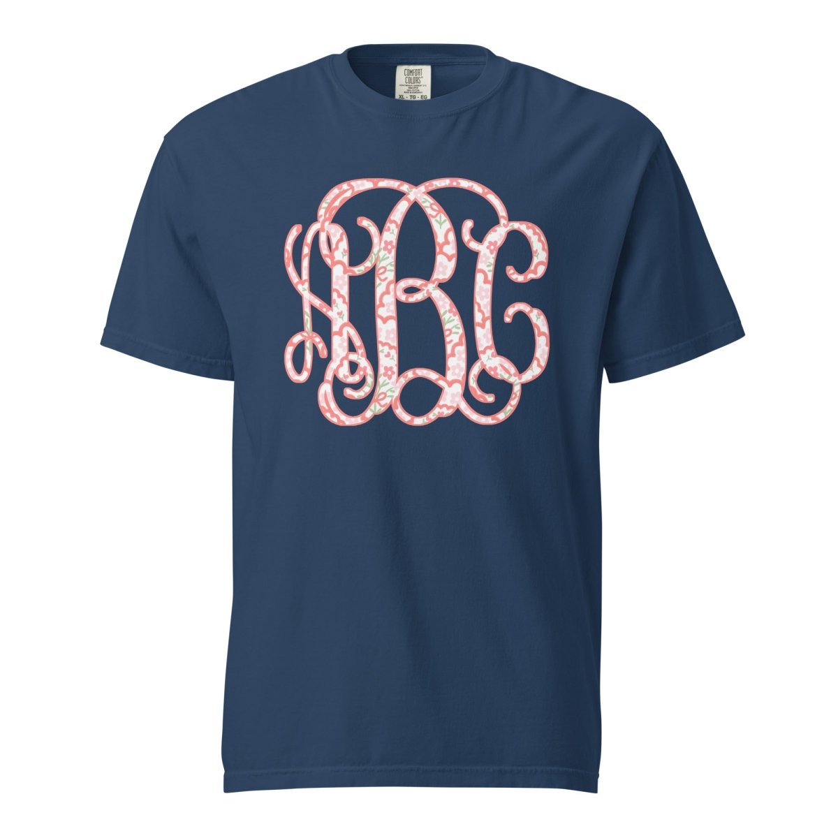 Monogrammed ‘Coquette Floral Patterns’ Big Print T-Shirt
