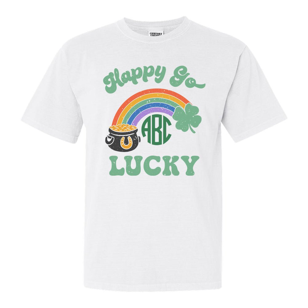 Monogrammed 'Happy Go Lucky' T-Shirt