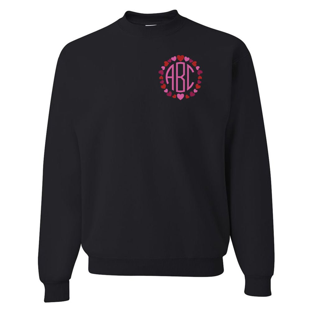 Monogrammed 'Heart Border' Crewneck Sweatshirt