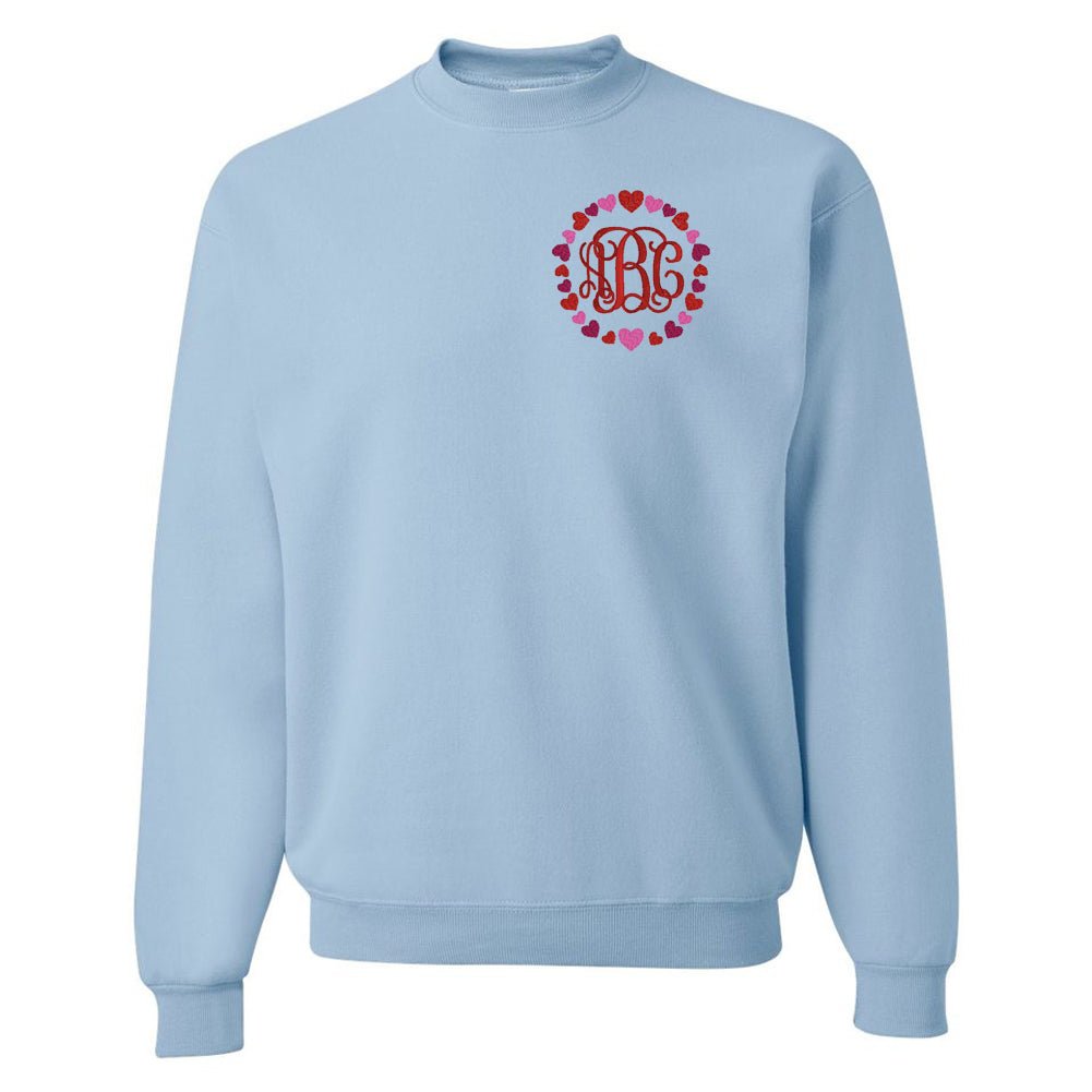 Monogrammed 'Heart Border' Crewneck Sweatshirt
