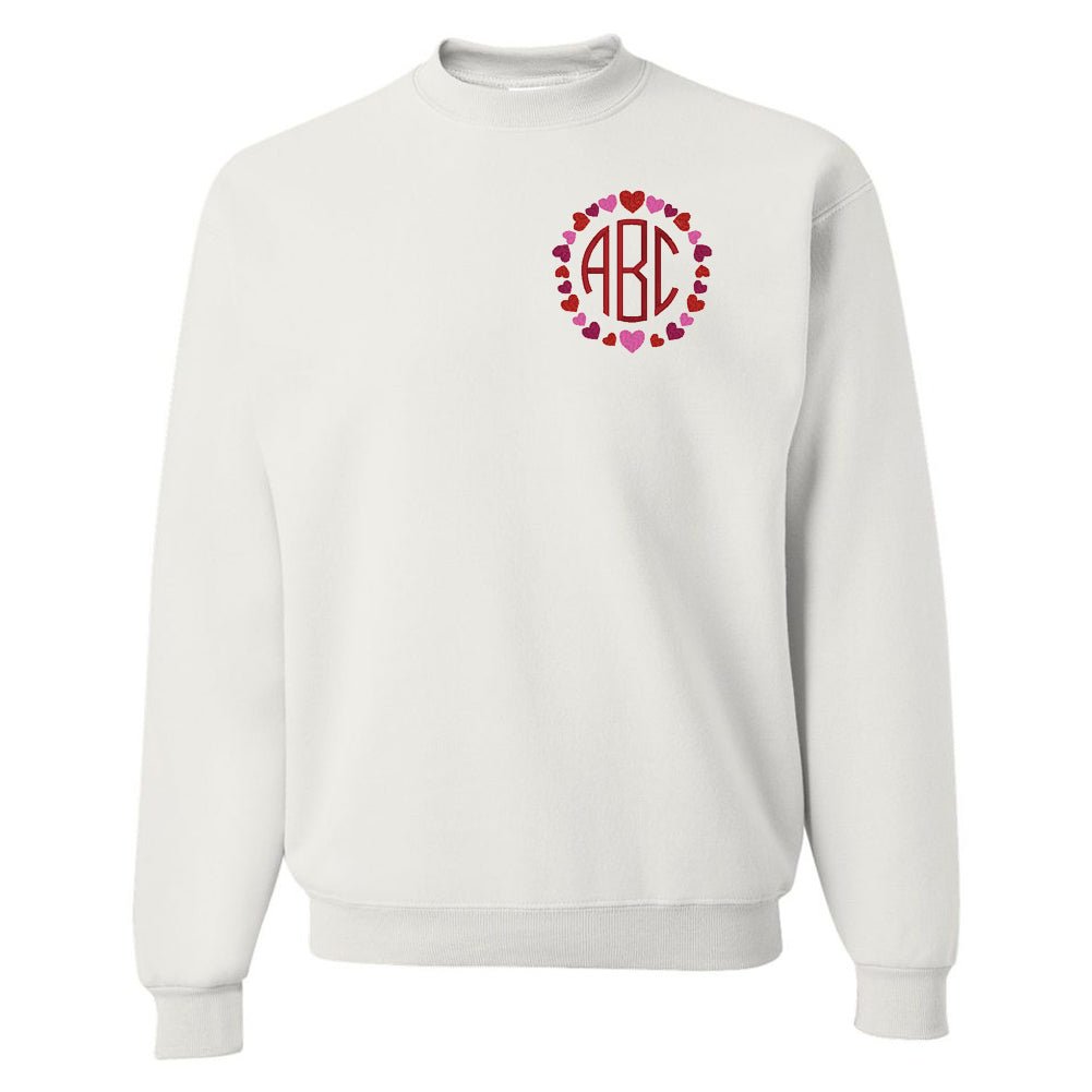 Monogrammed 'Heart Border' Crewneck Sweatshirt