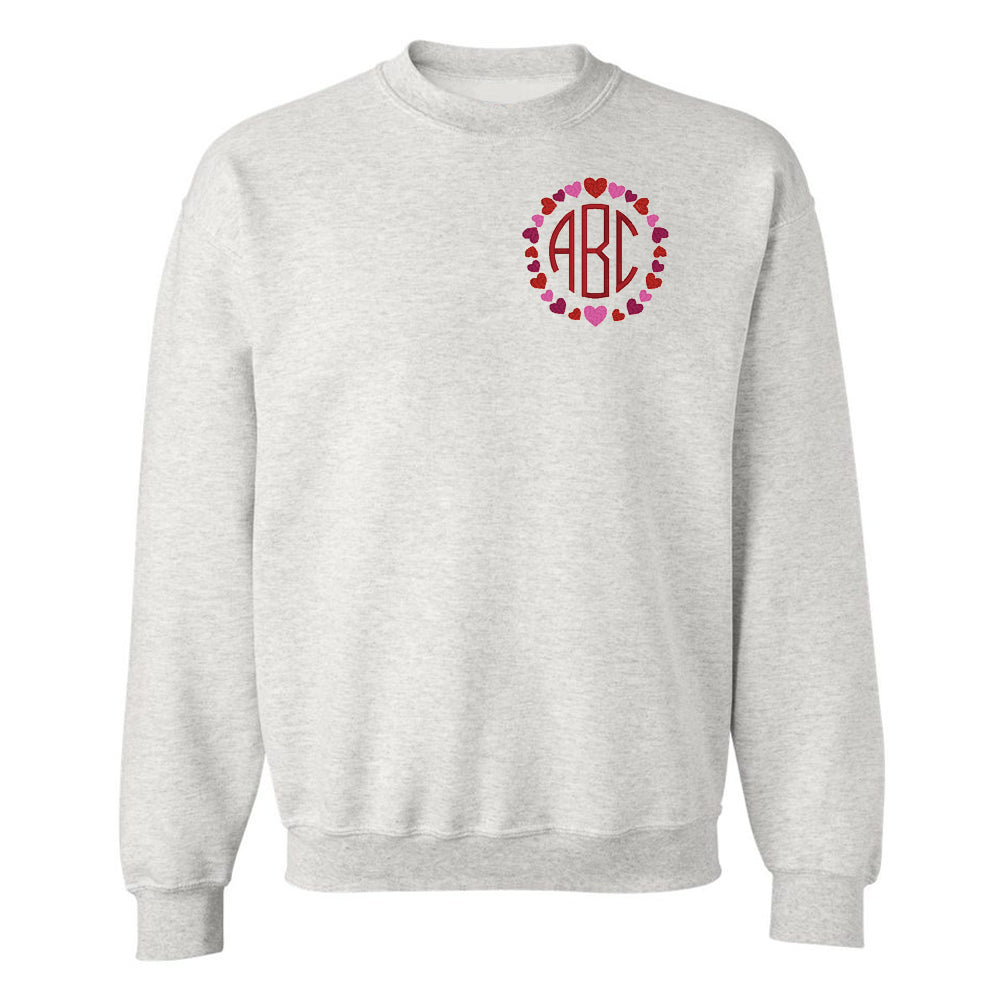 Monogrammed 'Heart Border' Crewneck Sweatshirt