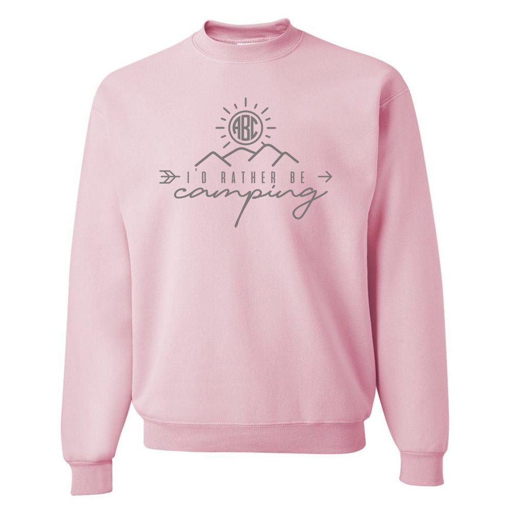 Monogrammed 'I'd Rather Be Camping' Crewneck Sweatshirt