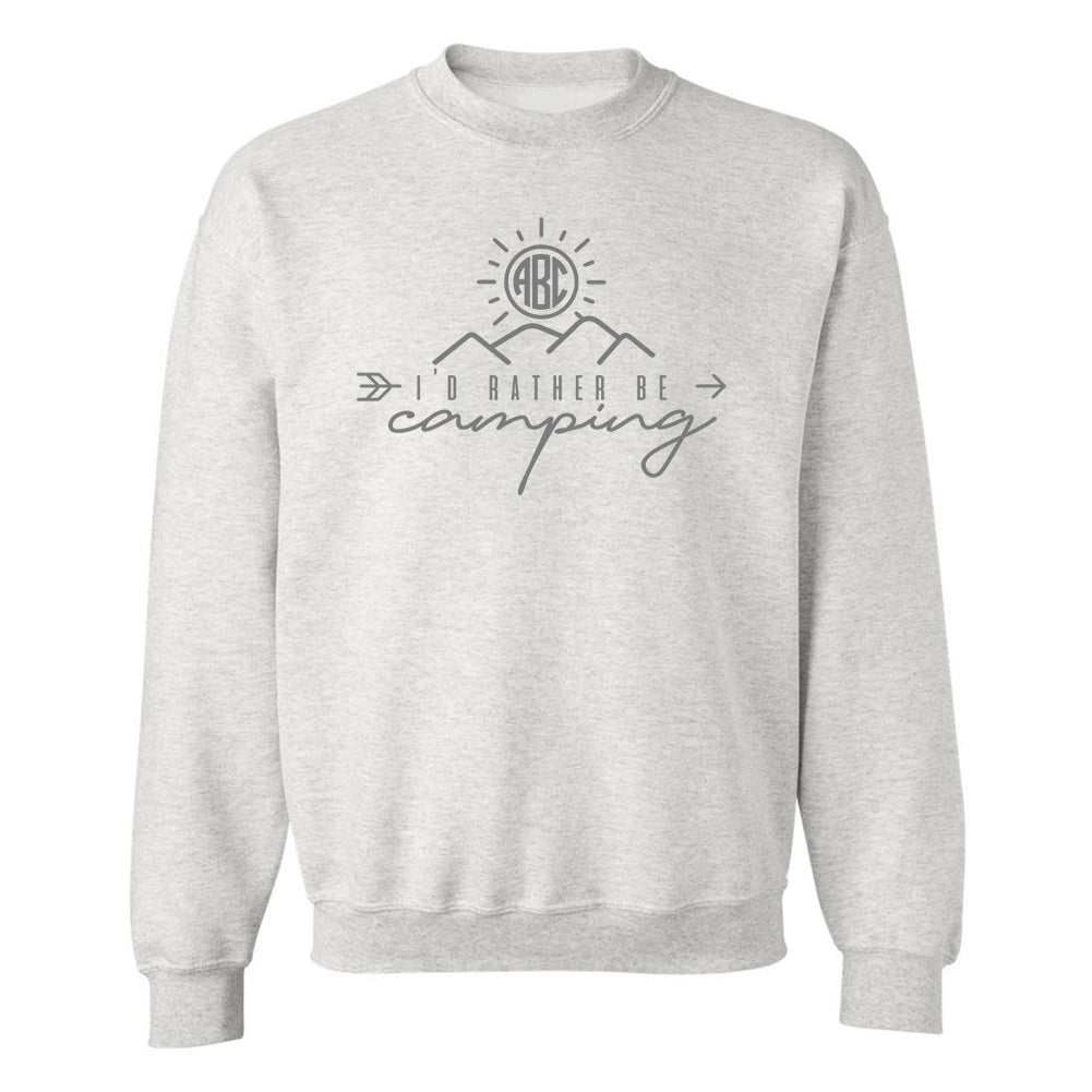 Monogrammed 'I'd Rather Be Camping' Crewneck Sweatshirt