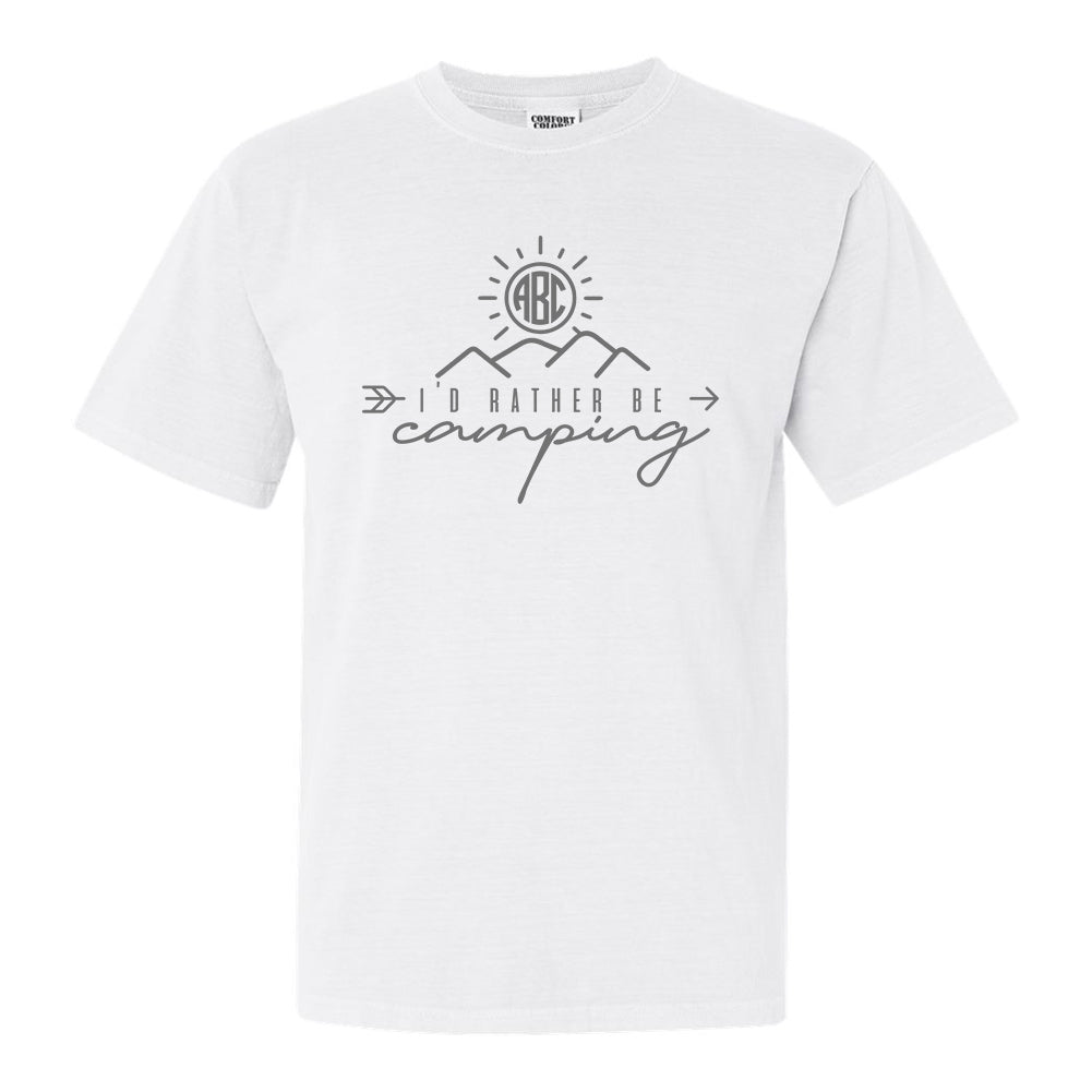 Monogrammed 'I'd Rather Be Camping' T-Shirt