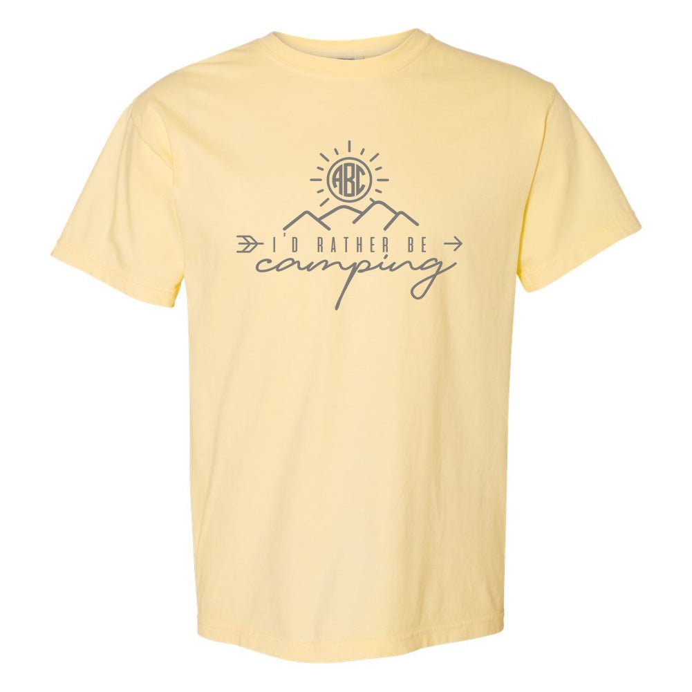 Monogrammed 'I'd Rather Be Camping' T-Shirt
