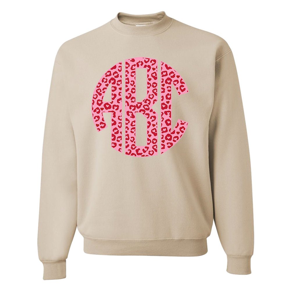 Monogrammed 'Leopard Love' Big Print Crewneck Sweatshirt