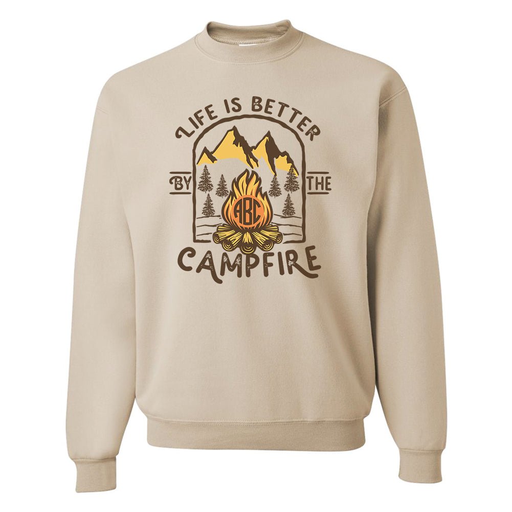 Monogrammed 'Life is Better by the Campfire' Crewneck Sweatshirt