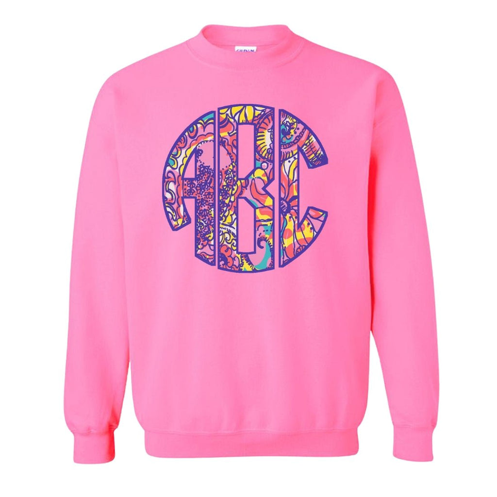 Monogrammed Lilly Big Print Crewneck Sweatshirt