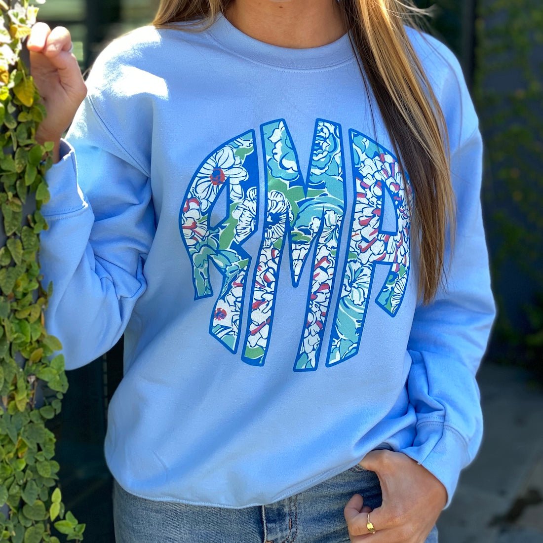 Monogrammed Lilly Big Print Crewneck Sweatshirt
