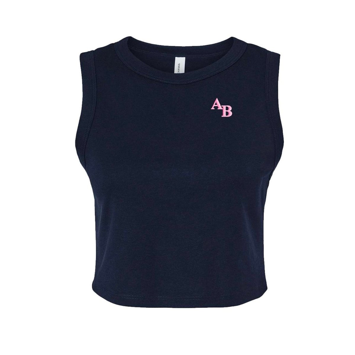 Monogrammed Muscle Crop Tank