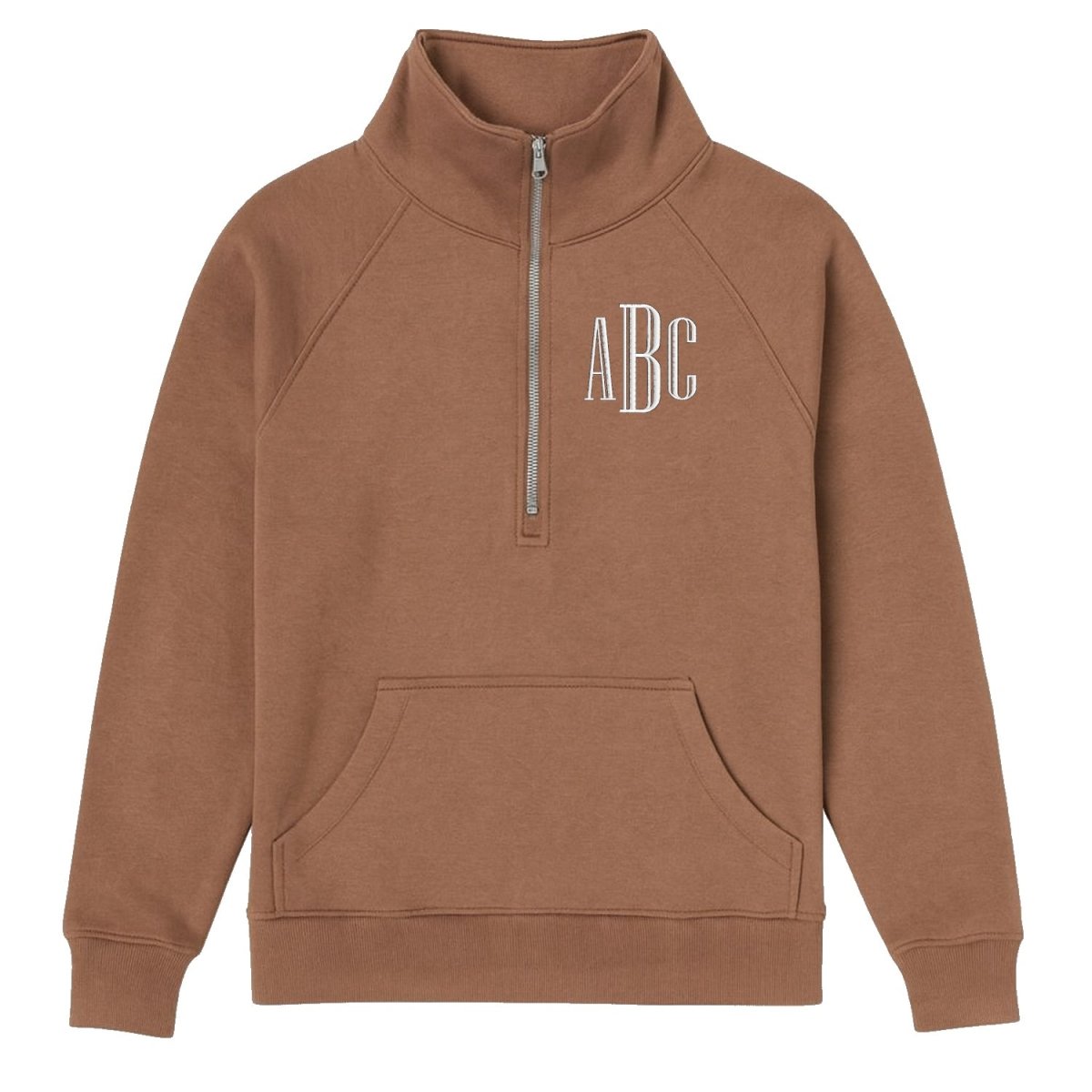Monogrammed Pocket Quarter Zip Sweatshirt