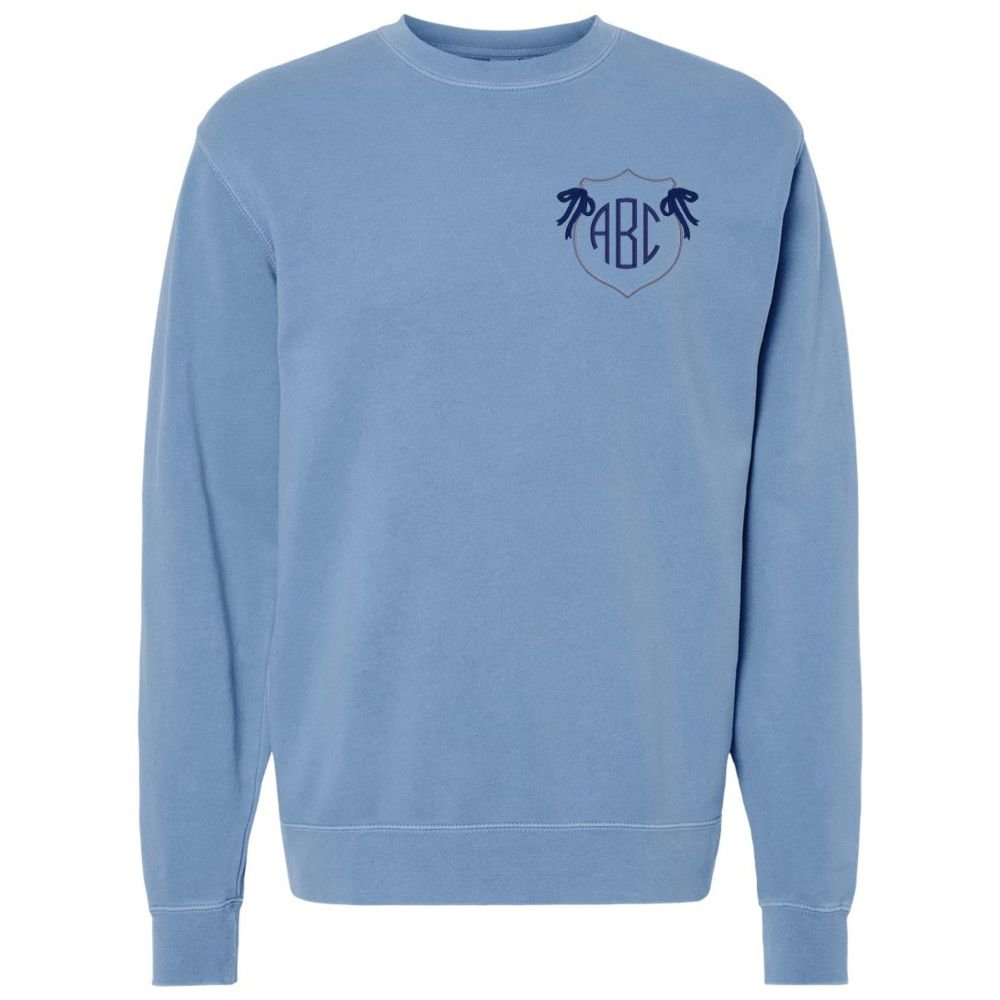 Monogrammed 'Preppy Crest' Cozy Crew