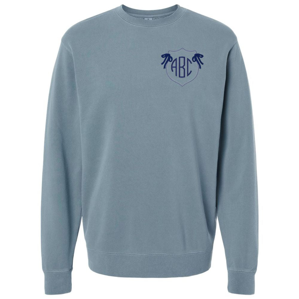 Monogrammed 'Preppy Crest' Cozy Crew