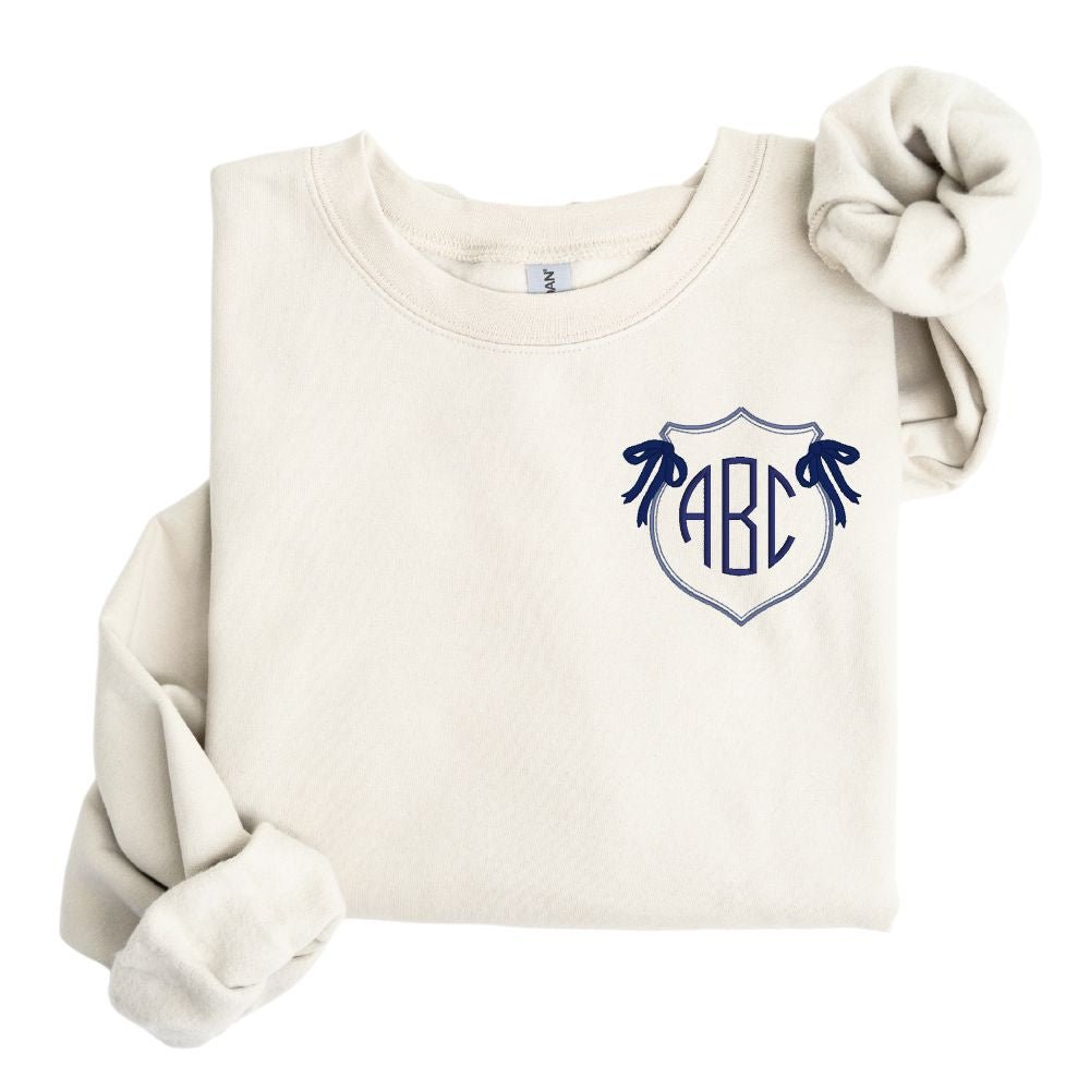 Monogrammed 'Preppy Crest' Crewneck Sweatshirt