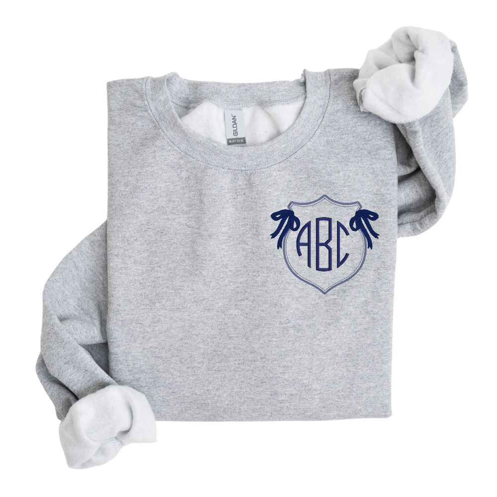 Monogrammed 'Preppy Crest' Crewneck Sweatshirt