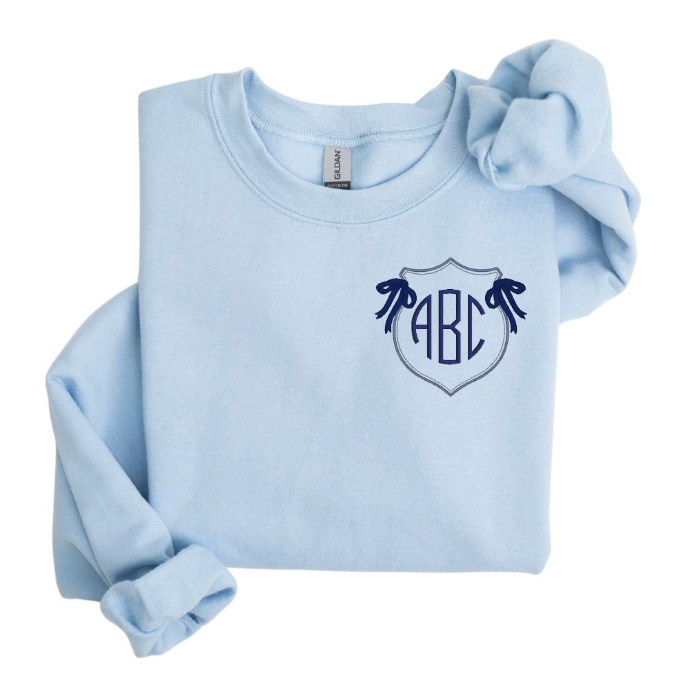 Monogrammed 'Preppy Crest' Crewneck Sweatshirt