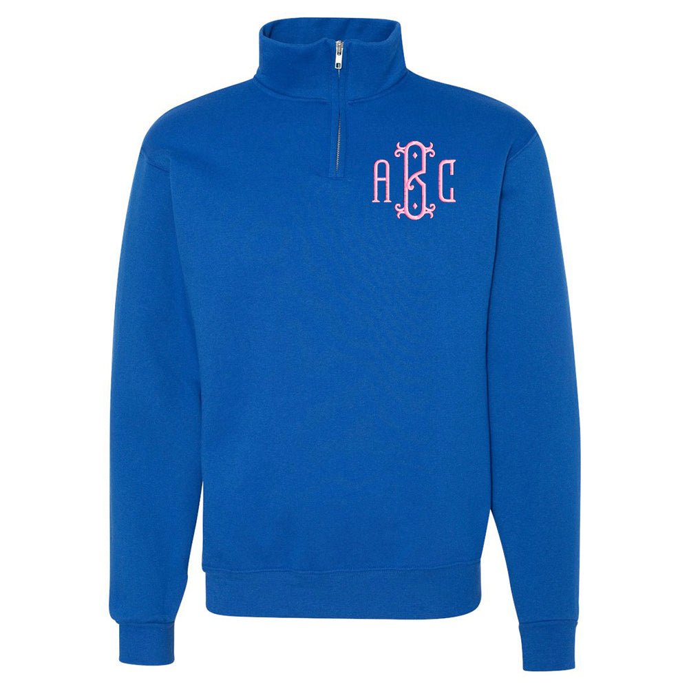 Monogrammed Quarter Zip Sweatshirt