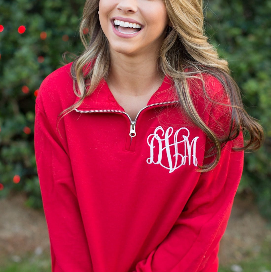 Monogrammed Quarter Zip Sweatshirt