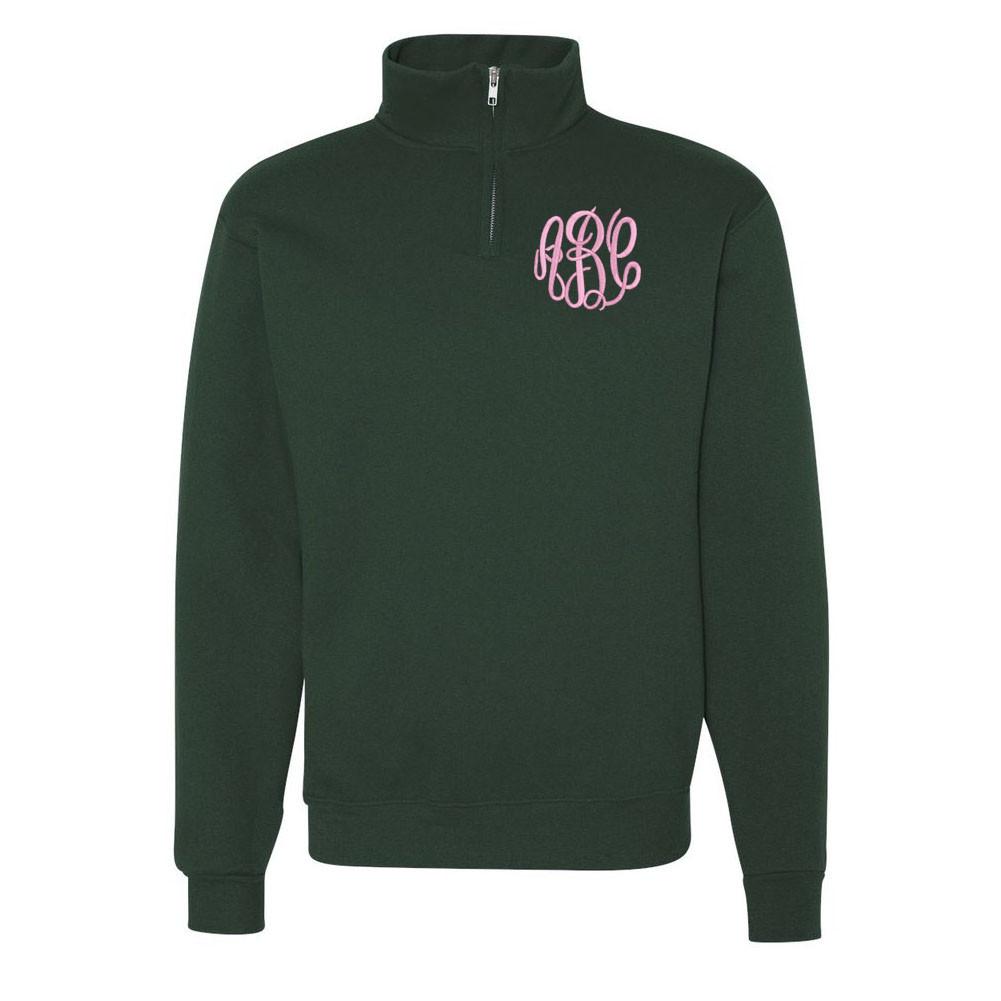 Monogrammed Quarter Zip Sweatshirt