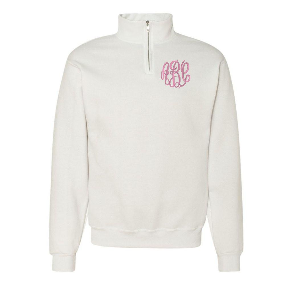 Monogrammed Quarter Zip Sweatshirt