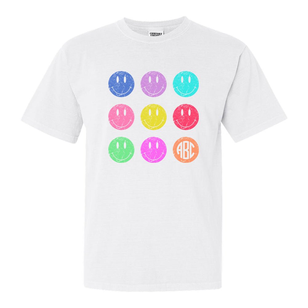 Monogrammed 'Retro Smileys' T-Shirt