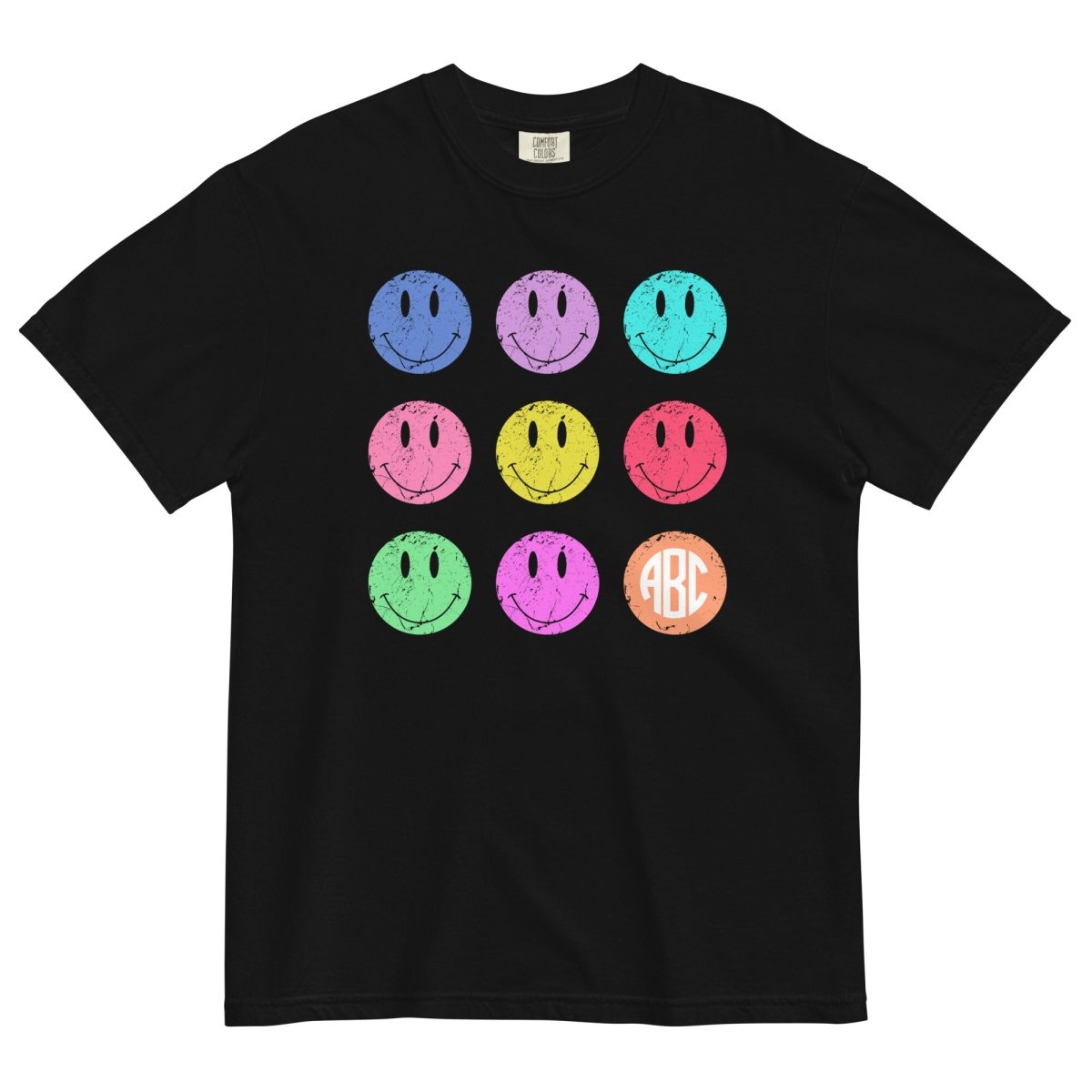 Monogrammed 'Retro Smileys' T-Shirt