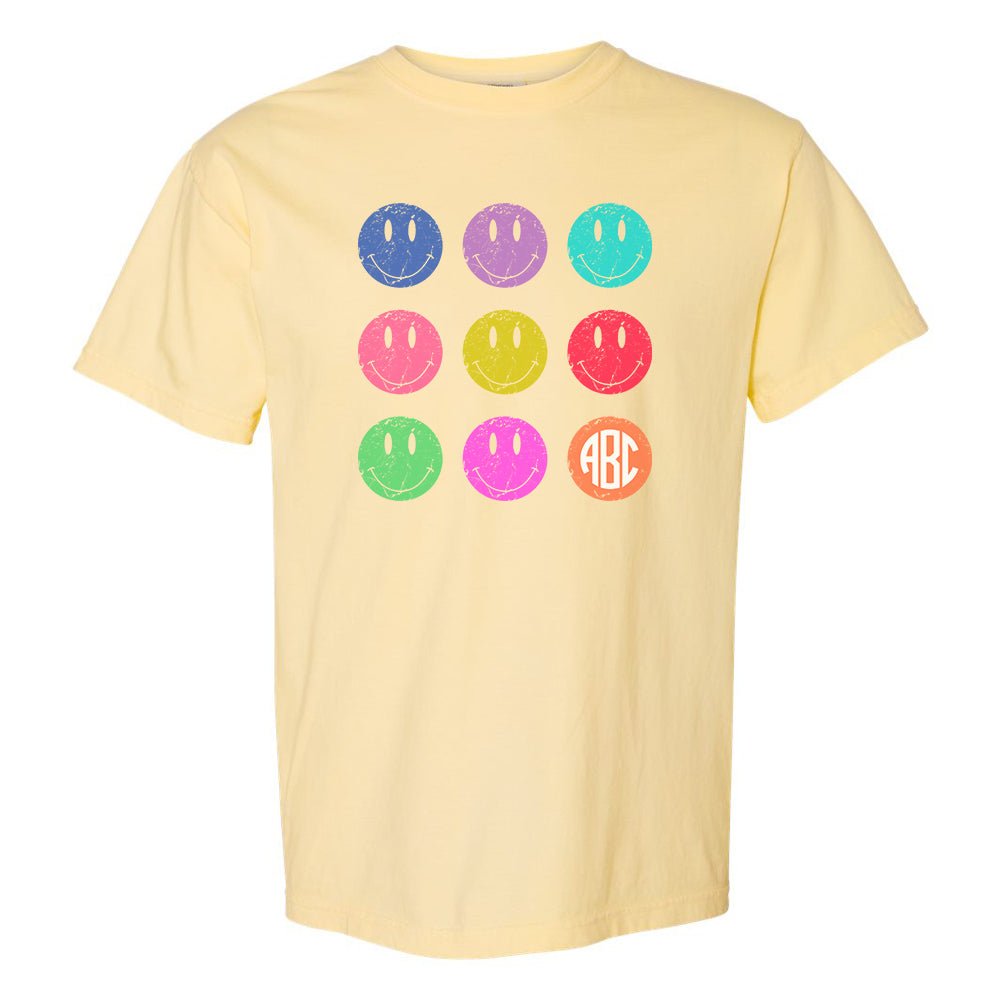 Monogrammed 'Retro Smileys' T-Shirt