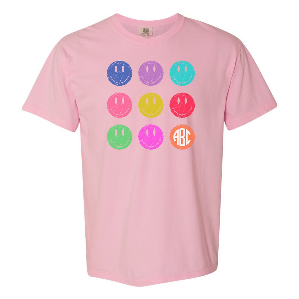 Monogrammed 'Retro Smileys' T-Shirt
