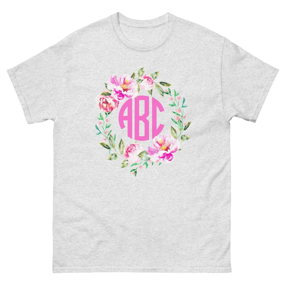 Monogrammed 'Spring Flowers' Basic T-Shirt