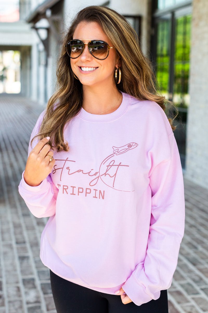 Monogrammed 'Straight Trippin' Crewneck Sweatshirt