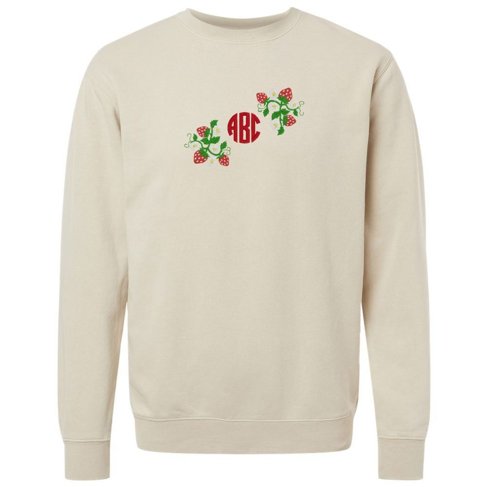 Monogrammed 'Strawberry Fields' Cozy Crew