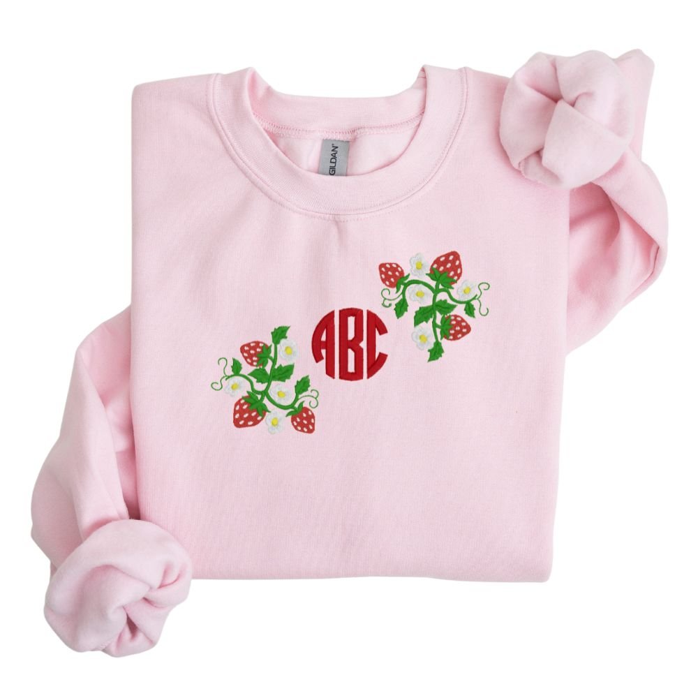 Monogrammed 'Strawberry Fields' Crewneck Sweatshirt
