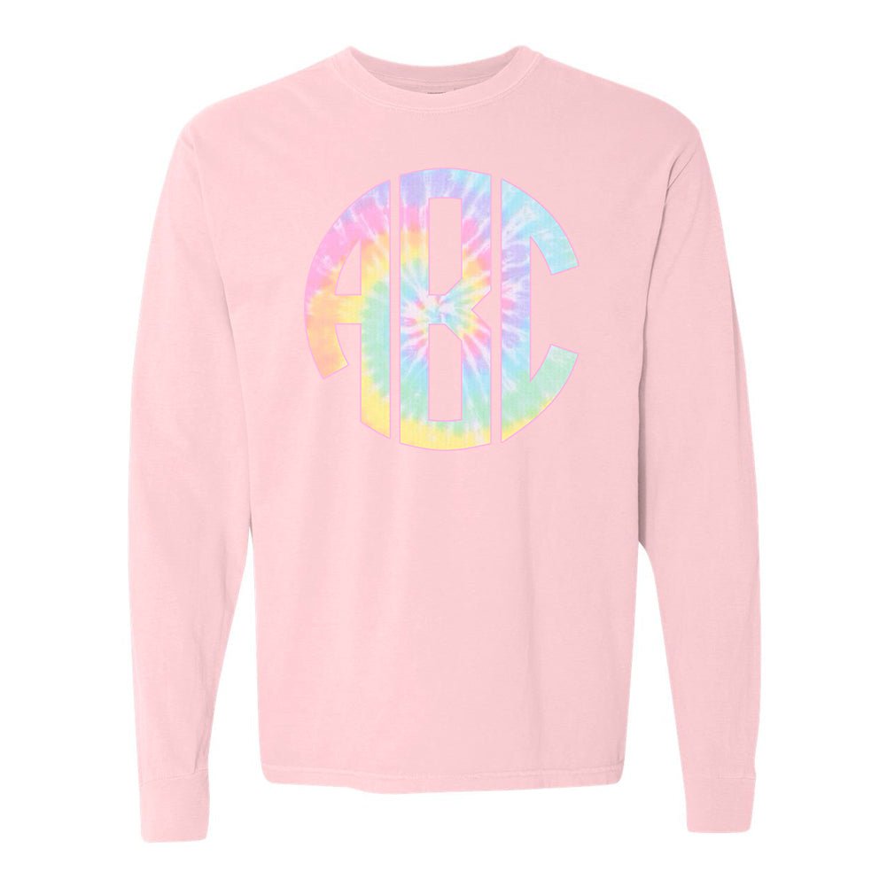 Monogrammed 'Tie Dye' Big Print Long Sleeve T-Shirt