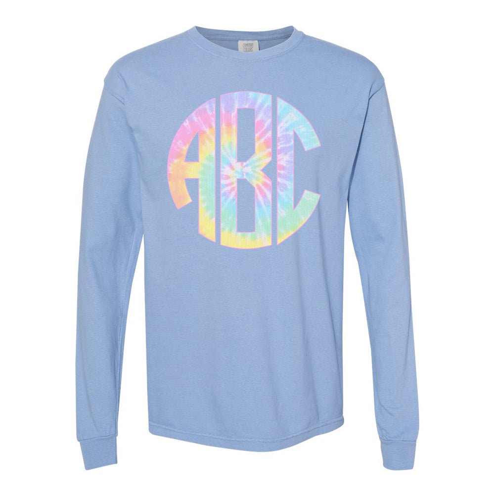 Monogrammed 'Tie Dye' Big Print Long Sleeve T-Shirt