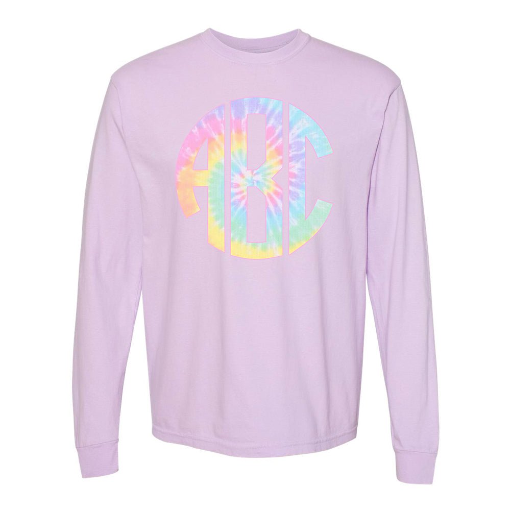 Monogrammed 'Tie Dye' Big Print Long Sleeve T-Shirt