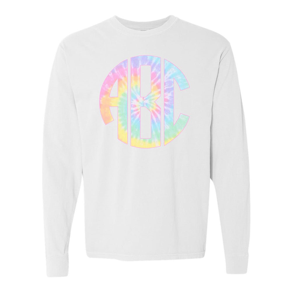 Monogrammed 'Tie Dye' Big Print Long Sleeve T-Shirt