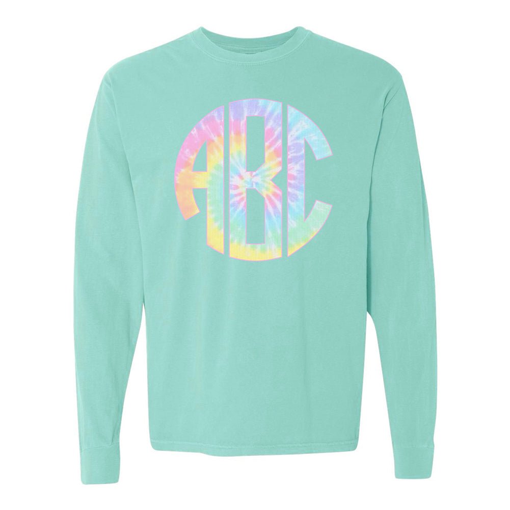 Monogrammed 'Tie Dye' Big Print Long Sleeve T-Shirt