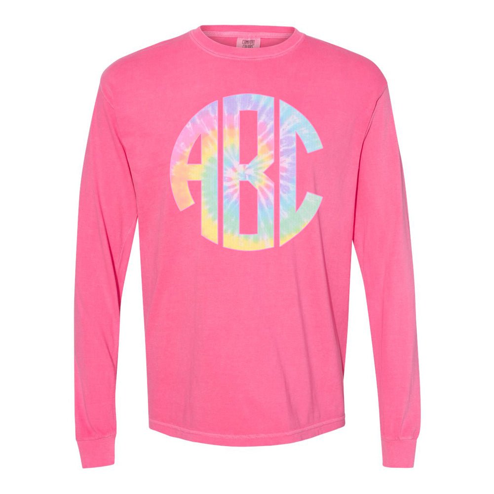 Monogrammed 'Tie Dye' Big Print Long Sleeve T-Shirt